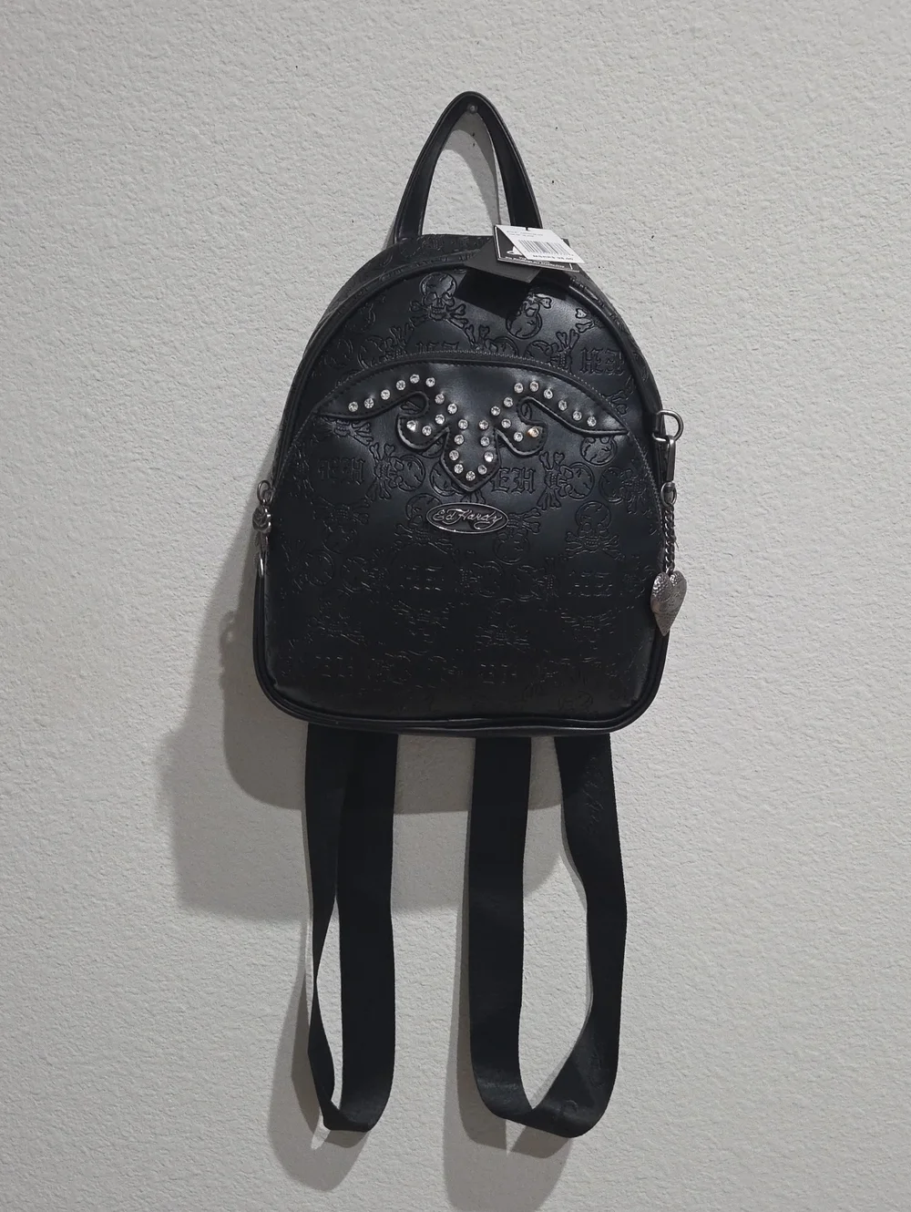 Ed Hardy Black Studded Mini Backpack